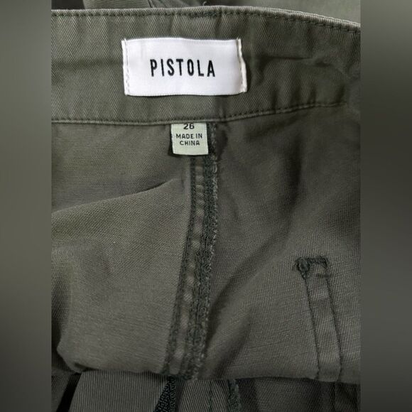 PISTOLA Etta Khaki Green Twill Cotton Contemporary Curved Leg Utility Shorts 26 - Picture 7 of 13